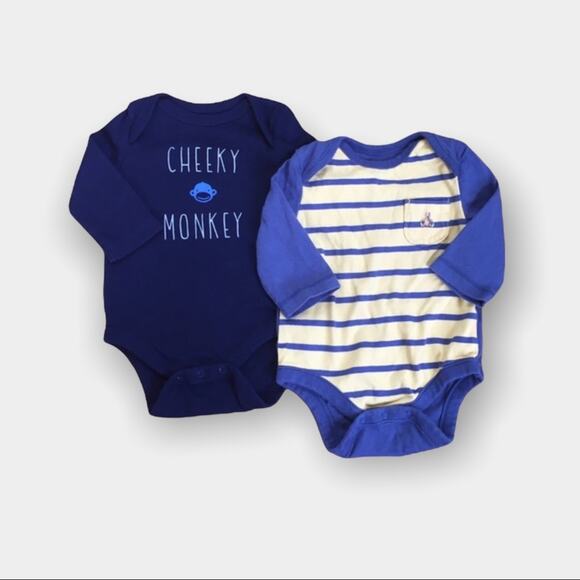 Baby Gap Long-Sleeve Bodysuit Bundle 0-3 Months - Picture 1 of 7
